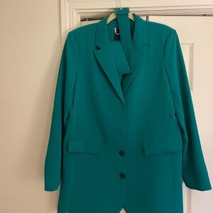 Amanda Uprichard Green Blazer dress with belt MEDIUM